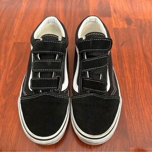 Vans Black Canvas Sneakers with White Accents